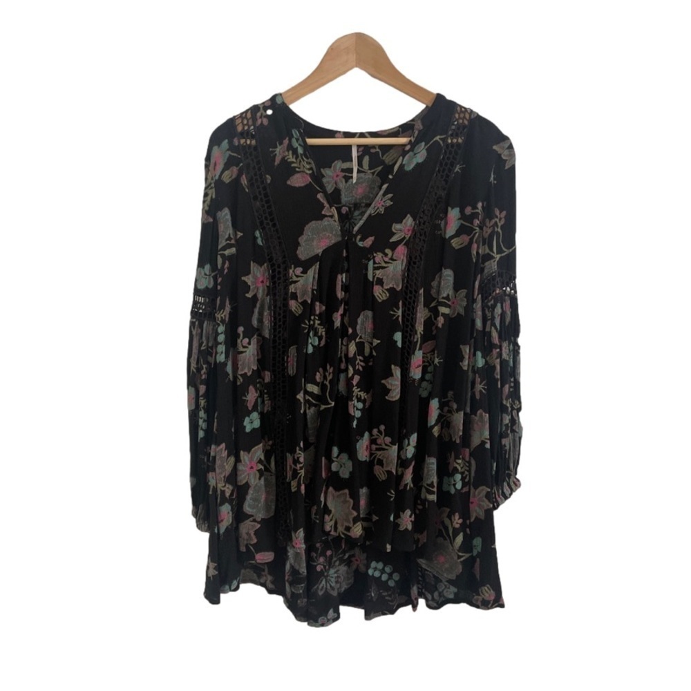 Free People Printed Long Sleeve Tunic Dress